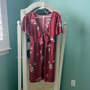Xhilaration Floral Burgundy Dress